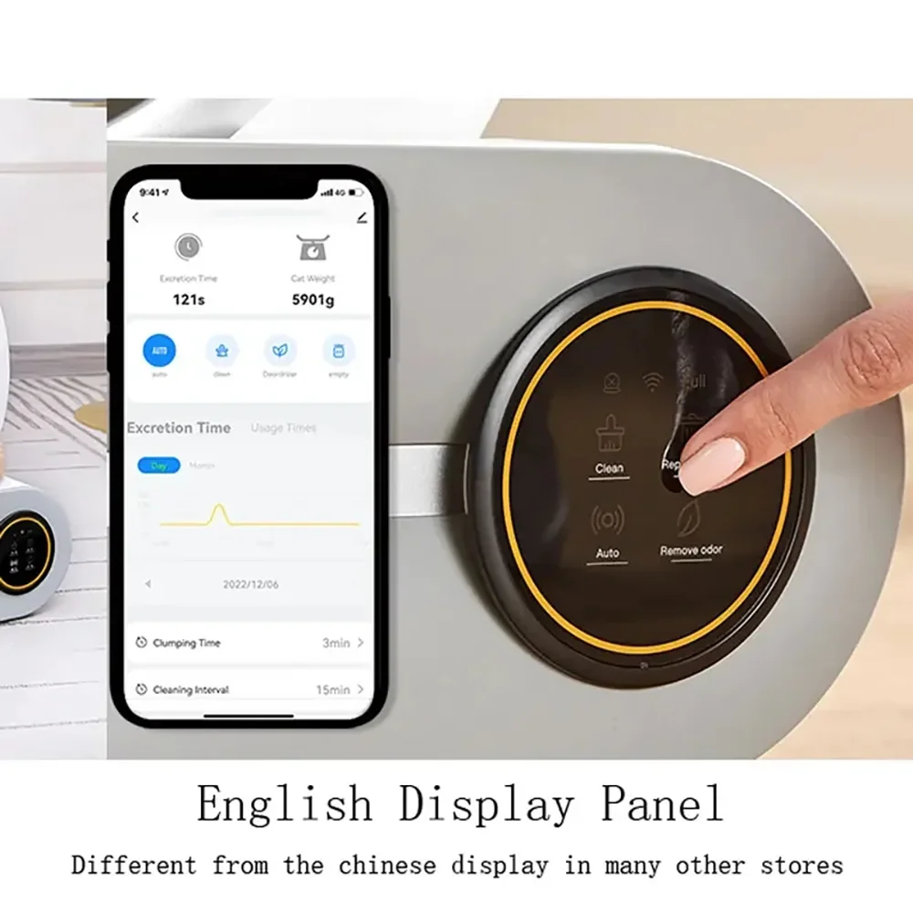 Tonepie 65L Automatic Smart Cat Litter Box Self Cleaning Fully Enclosed Cat Litter Box Pet Toilet Litter Tray English Versions