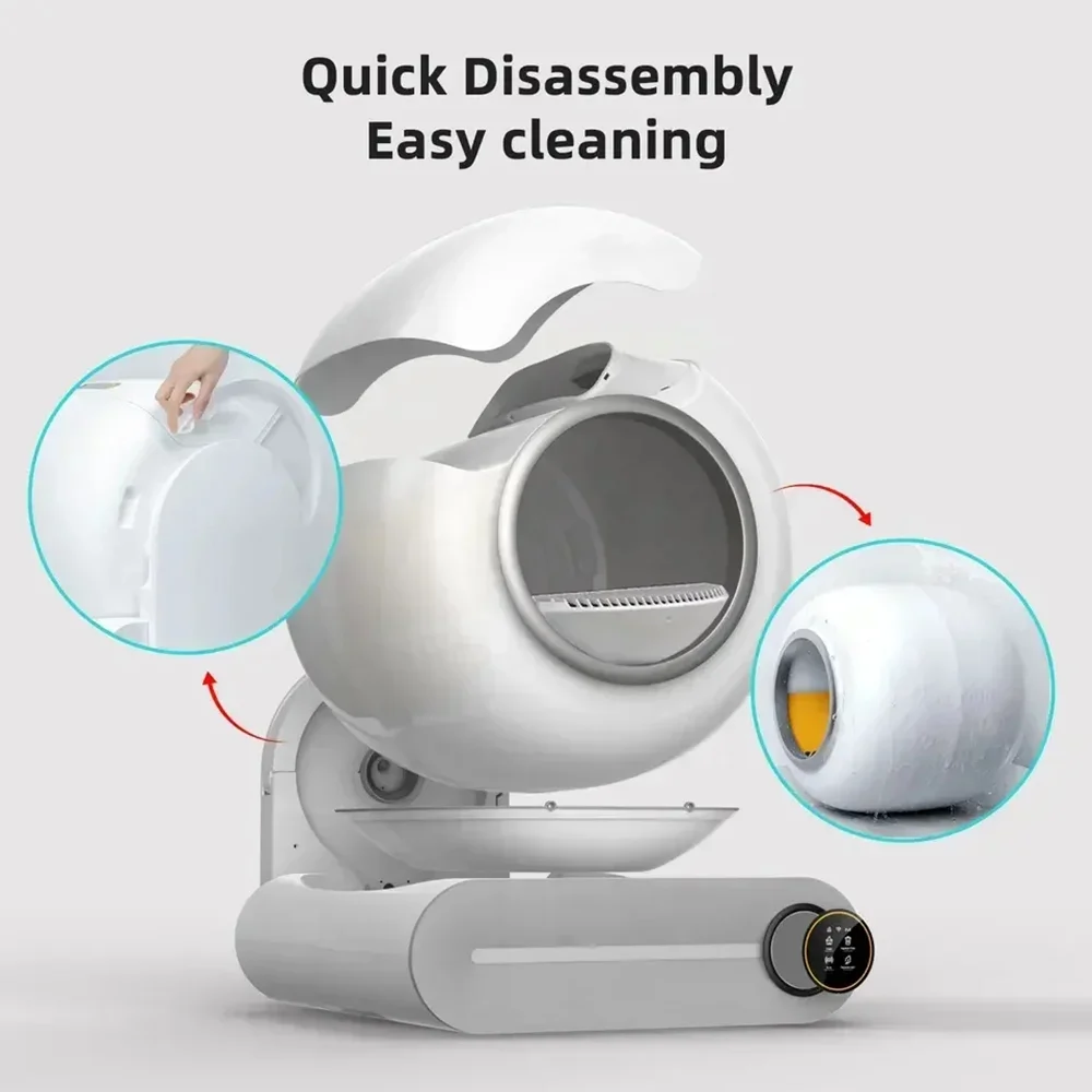 Tonepie 65L Automatic Smart Cat Litter Box Self Cleaning Fully Enclosed Cat Litter Box Pet Toilet Litter Tray English Versions
