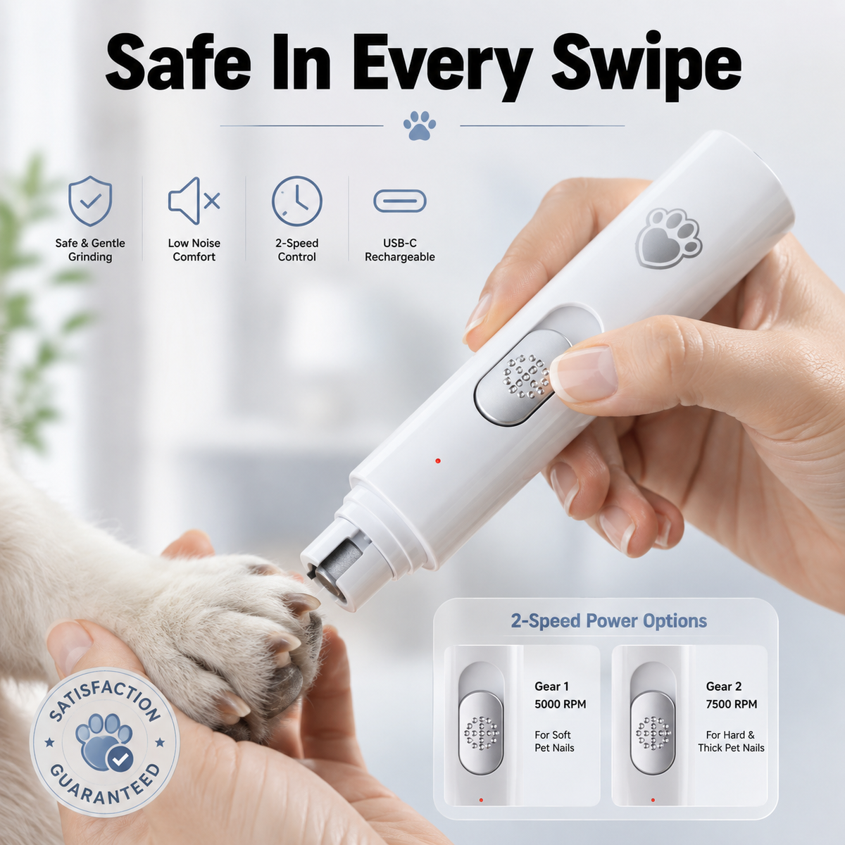 Dual-Speed Pet Nail Grinder