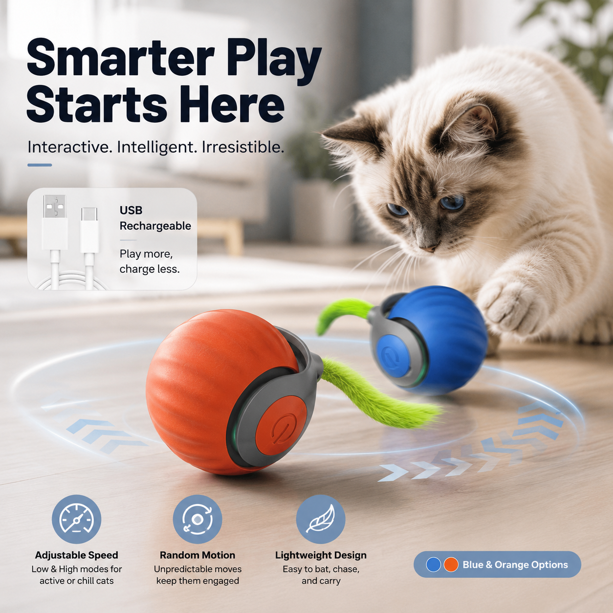 Interactive Motion Cat Toy Ball