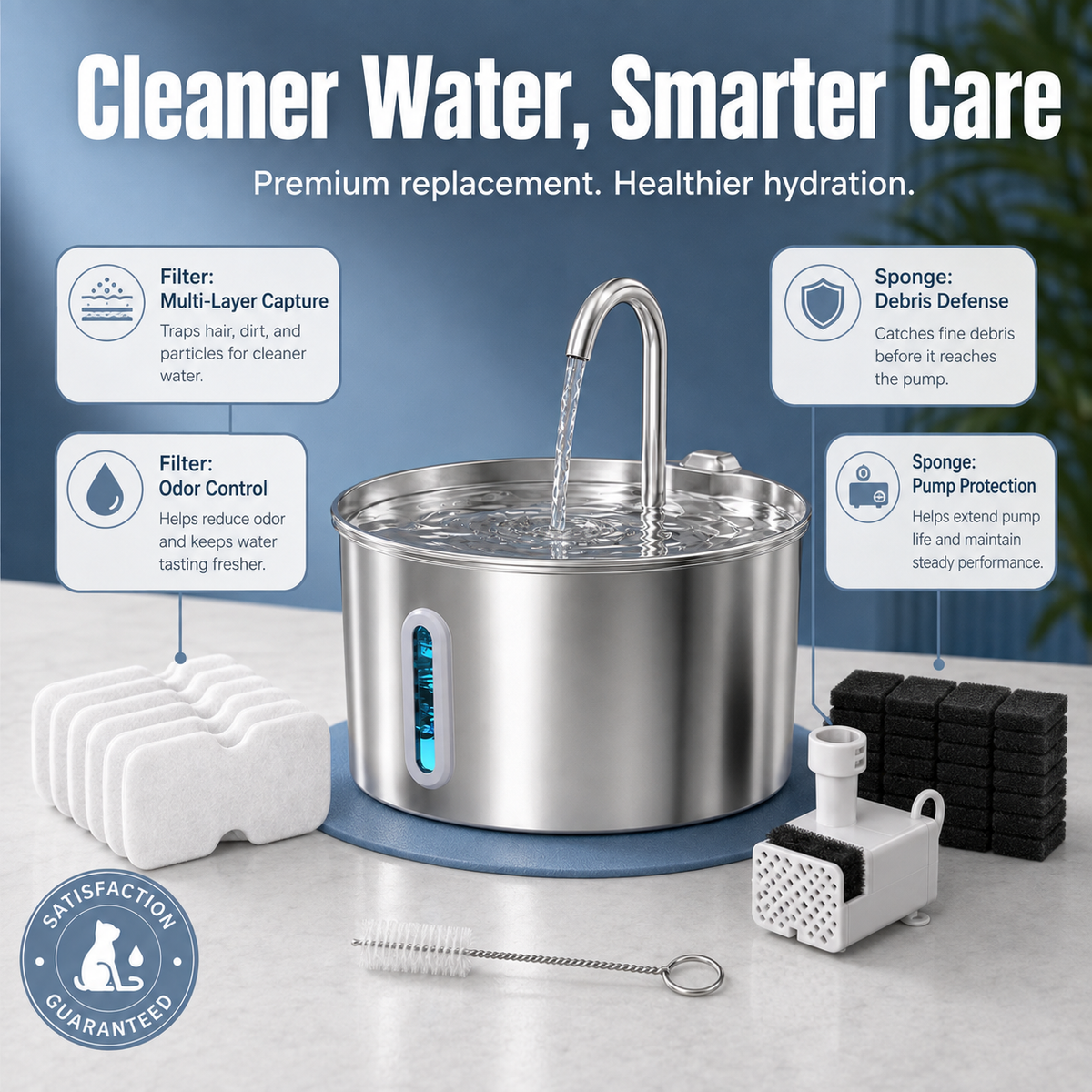Pet Fountain Filter & Sponge Set
