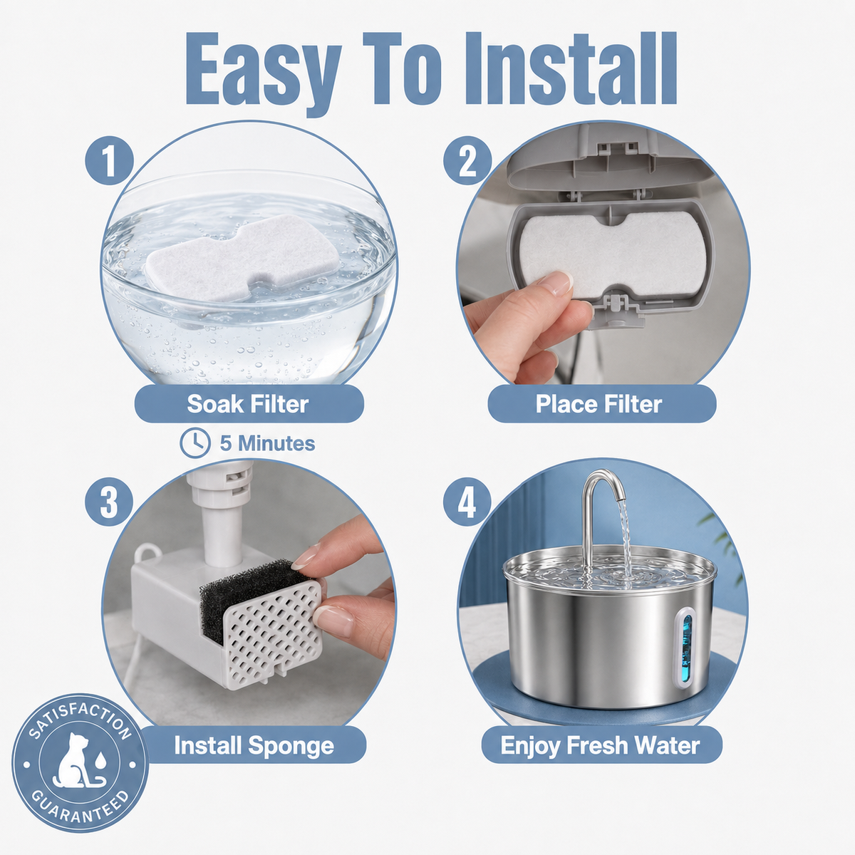 Pet Fountain Filter & Sponge Set
