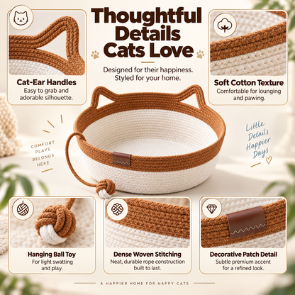 CozyNest™ Handwoven Cat Basket