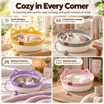 CozyNest™ Handwoven Cat Basket