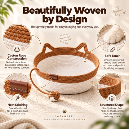 CozyNest™ Handwoven Cat Basket