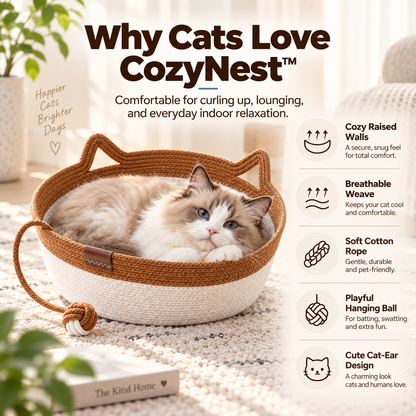 CozyNest™ Handwoven Cat Basket