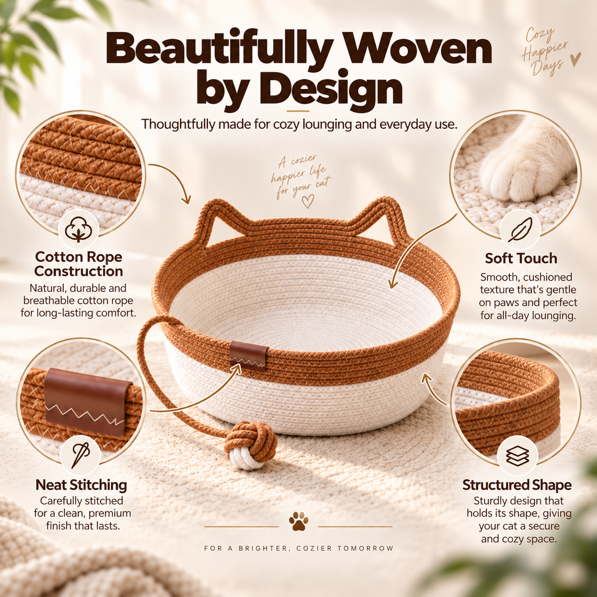 Cat-Ear handwoven Basket