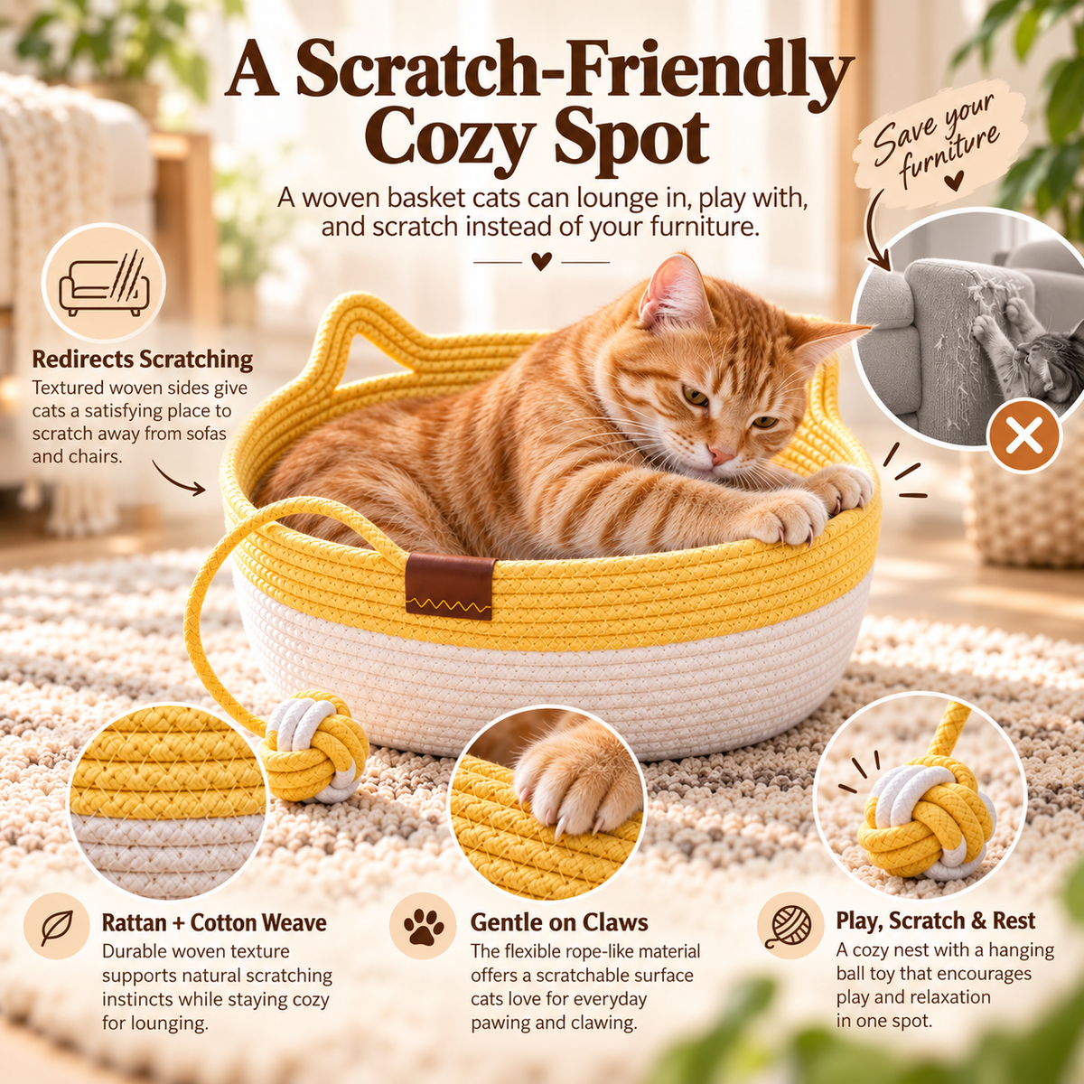 Cat-Ear handwoven Basket